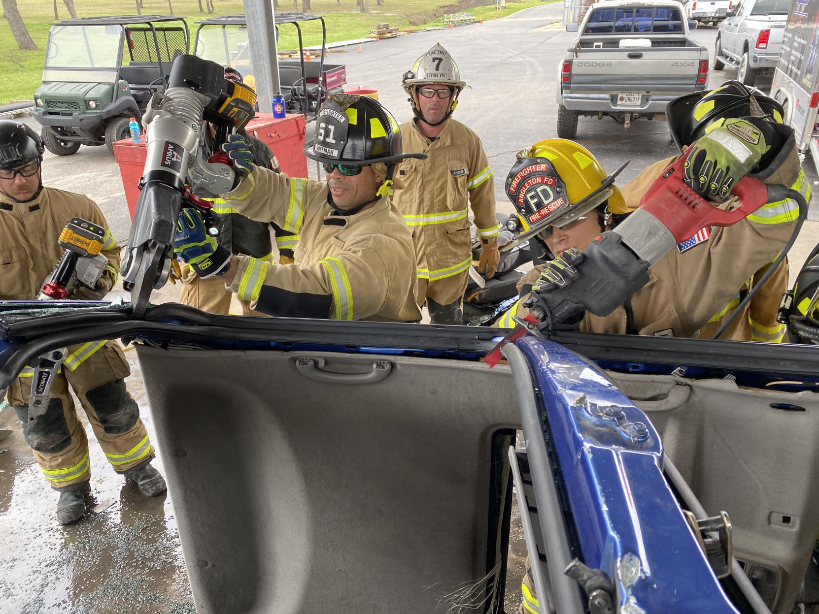 Firefighter extrication training